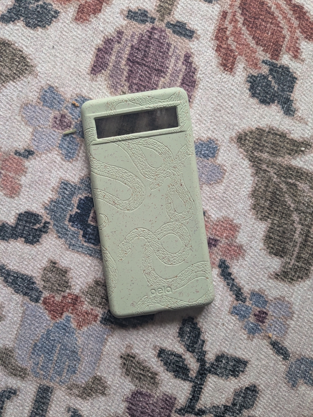 Google Pixel 6a Pela Case In Mint Green With Snake Pattern